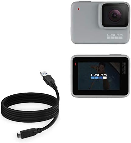 Cabo de ondas de caixa compatível com a GoPro Hero 7 White - DirectSync - USB 3.0 A para USB 3.1 Tipo C, USB C Carga e Cabo de sincronização