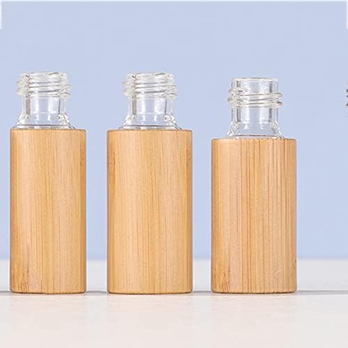 QIXIVCOM 5ML Bambu Bamboo Roller Ball Bottle Bottle Bottle Retro Aromaterapia Tubo de óleo essencial Botão de perfume original