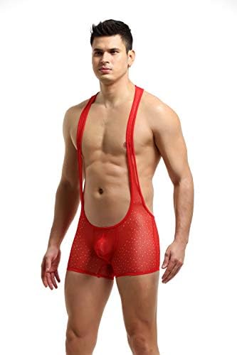 Swbreety Men's Mesh Wrestling Singlet Bodysuit Athletic Aproporters Wrestling Letard