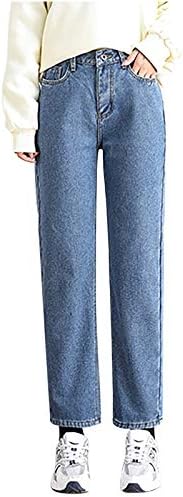 Jeans ladeados de lã Narhbrg para flanela térmica feminina calça jeans de jeans de inverno que quente engross