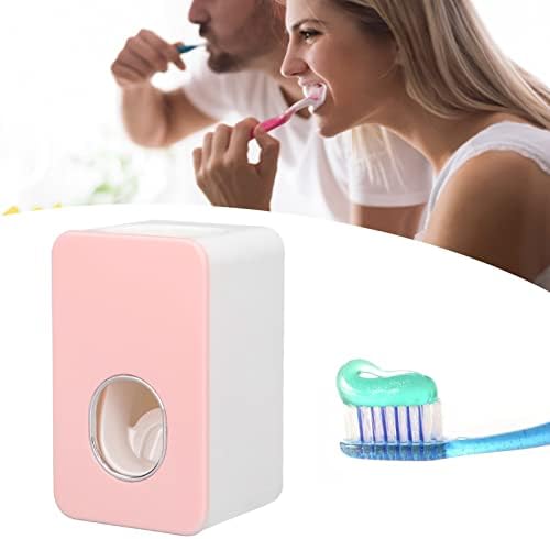 Distribuidor de pasta de dente PLPLAAOO, dispensador de pasta de dente automática montada na parede, dispensador de pasta de dentes leves ABS para banheiro de casa, crianças e adultos, fácil instalação