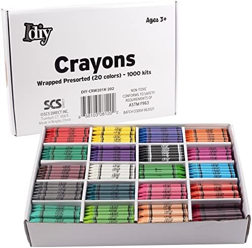 Crayons de cera a granel embrulhados idiy - Testados de segurança da ASTM, para crianças, professores, salas de aula de