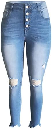 Jeans skinny para mulheres bolsos médios