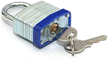 Padlocks com chave de aço pesado laminado, travas de chave, cadeados normais de manilha, corpo largo de 1-9/16 , pacote de 6