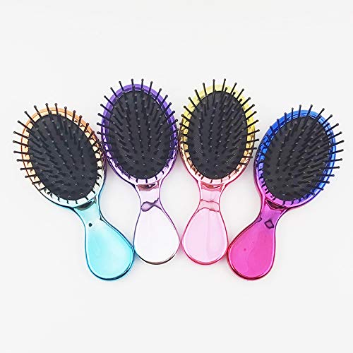 Escova de cabelo pequeno, pincel de retalhos de remo e pente de cabelo para mulheres meninas, ótimas em cabelos molhados ou