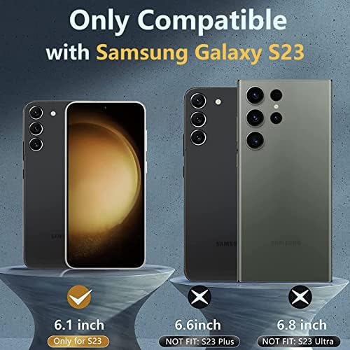 Fntcase for Samsung Galaxy S23 Caso: Proteção de Prova de Droga Militar Cobertura móvel com protetor de tela embutida