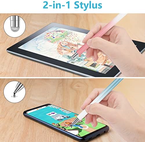 Caneta de caneta para iPad, universal touch telas canetas canetas de alta sensibilidade e lápis de ponta de fibra com tampa