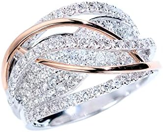 Fashion Double Zircon Ring Jewelry Birthday Proposta de presente noivado de noiva anel anel de anel de dedo do dedo do pé