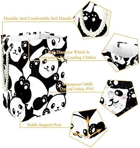 Indicultor fofo chinês panda bebê padrão grande lavanderia cesto cesto de roupas colapsíveis à prova d'água para o organizador de brinquedos de roupas, decoração para casa para o quarto