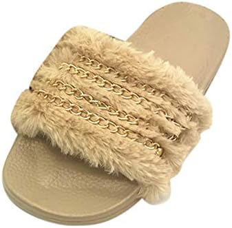 Slippers for Women Women Indoor e Outdoor Chain Summer Summer Multi Plush Leisure Praia Flip Sandals Sandals Sneaker
