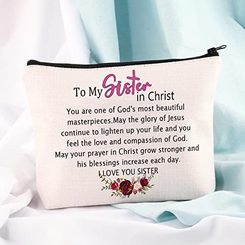 Jniap Christian Sister Gift Irmã em Christ Cosmetic Bag Religiário Presente Cristão Viagem Bolsa