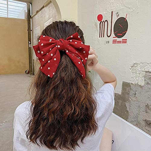 Renslat 2pcs moda onda vermelha ponto grande tecido arco -arco de cabelo feminino elegante cocar super acessórios de cabelo floral ladolesal