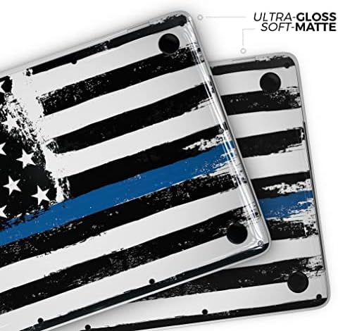 Design Skinz Grunge Patriótico American Bandeira com linha fina de azul V2 WRAP EMPRIMENTO DO DOCIMENTO DE DOCIMENTO