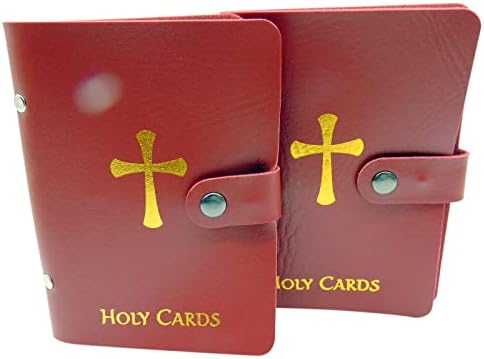 Holy Card titular em vermelho com 20 mangas por livreto para cartões de oração de tamanho padrão, conjunto de 2