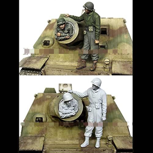 Goodmoel 1/35 WWII US Tank Soldier Resin Figura Figura / Soldado Desmonte e não pintado kit em miniatura / HS-7835