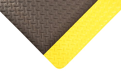 NO TRAX 479S0312YB 479 CUSCULHA TRAX 3 'x 12' Black e amarelo tapete anti-fadiga com parada vermelha