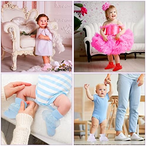 Hillban 9 pares meias de renda bebê garotas meias de babados de garotas recém -nascidas bebês meias princesas meias