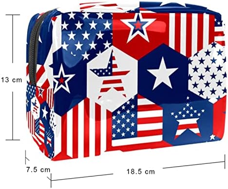 Bolsa de higiene pessoal para homens, o organizador de higiene pessoal de viagem do kit de água resistente a água resistente à água para acessórios para produtos de higiene pessoal, padrões com a American Stars Flag