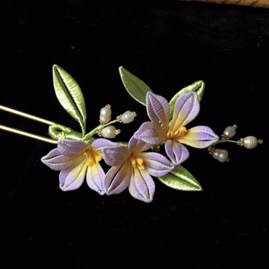 Hairpin de borboleta enrolada por flores TJLSS