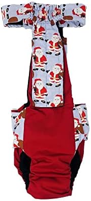 Barkertime Papai Noel em vermelho fralda de cães premium à prova de escape em geral, xxl, sem orifício de cauda - fabricado nos EUA