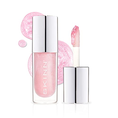 Óleo de lábio de blush luminoso Skinn - suporta a produção de colágeno, linhas suaves e altos lábios rachados seco - Óleos
