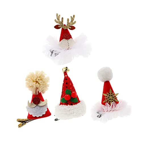 Gabinete de cabelo de brinquedo clipes de cabelo decorativo crianças tiara glitter pêlos de cabelo férias cabelos natalina chapéu