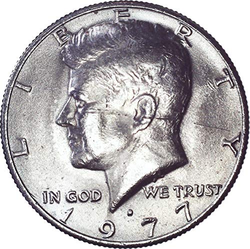 1977 D Kennedy Meio dólar 50c sobre não circulado