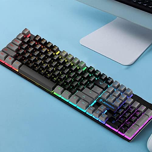 #2fn5cz n35 duplo rosa azul arco -íris luminoso luminoso teclado USB no caderno de notebook de escritório