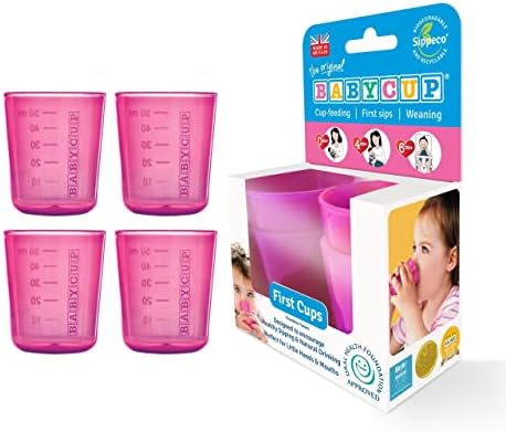 Babycup First Cups 4-Pack Open Baby Cup para beber | UK MASTER | Mini-copo de transmissão para a coordenação para bebês e crianças