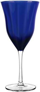 Qualia Glass Meridian Goblet Glass, Clear/Blue, 4 peças