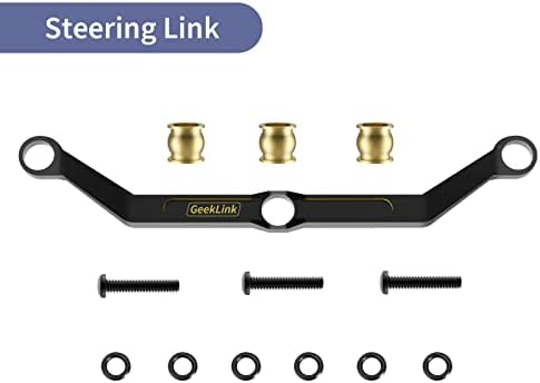 Geeklink Link de direção de latão, junta do bloco de direção, bloqueio de giro C-hubs e tampas de diferença definida para peças de atualização TRX4M
