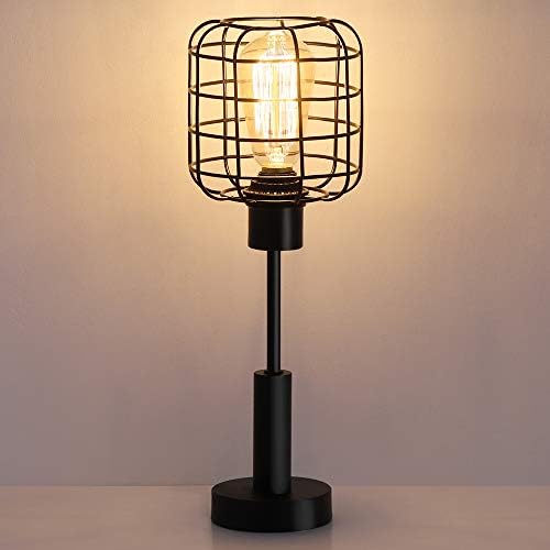 Lâmpada de mesa moderna haitral - Edison vintage lâmpada de mesa para quarto, escritório, dormitório, sala de estar, preto