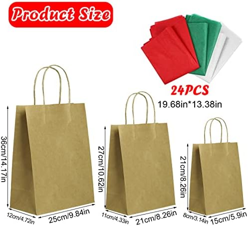 Bolsas de presente de festas de festas de 24 peças com 24 peças com 24 tecidos ， 4 Cores Sacos de presente de tamanho pequeno