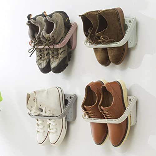 Sapatos de parede de 2pcs 2pcs rack pendurado em sapatos de sapato de plástico tiras de sapatos pegajos