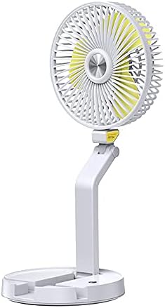 Ventilador de desktop portátil do WSJQB, Ultra Quiet Mini Table Personal Fan Fan com 3 velocidades e 5200mAh Bateria USB Recarregável