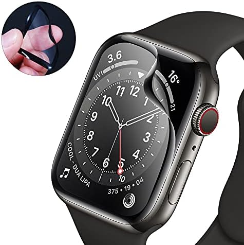 [2 pacote] Protetor de tela de vidro temperado Cooleyp Compatível com a série Apple Watch Series 6 Se série 5 44mm, preto
