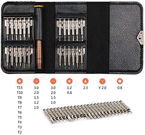 Conjunto de parafuso de reparo portátil 25 em 1 kit de precisão, kit de ferramentas de reparo eletrônico profissional,