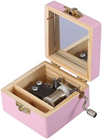 ZJCHAO Mini Caixa de música de madeira, caixas de música de madeira esculpida à mão, Box de Música Mecânica de manivela, para o Dia dos Namorados, Dia do Casamento