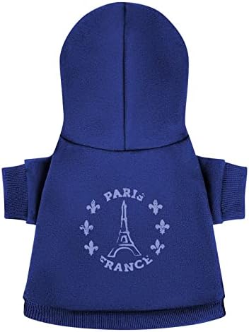 Paris Eiffel Tower Papóis de estimação personalizados para cães de cachorro macios e aconchegam suéteres de estimação respiráveis ​​com chapéu