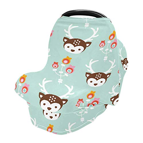Capas de assento de carro de bebê fofo - capa de assento de bebê unissex carrinho de compras de cadeira alta, com dossel de carro