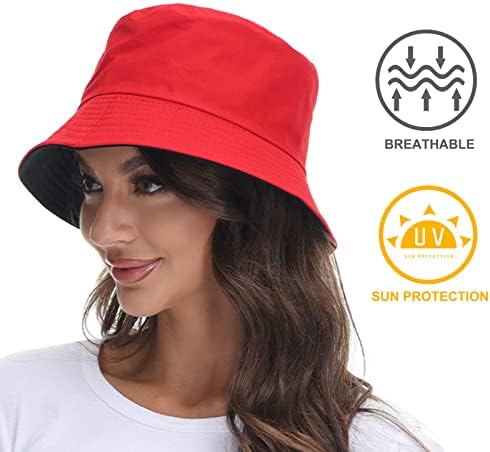 Mulheres reversíveis chapéu de balde de verão chapéu de praia ao ar livre