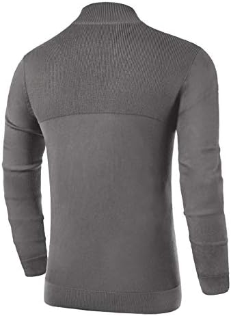 Nitagut mass slim fit zip up suéter de pescoço de pescoço suéter casual de manga longa e blusas de pulôver com borda de nervuras