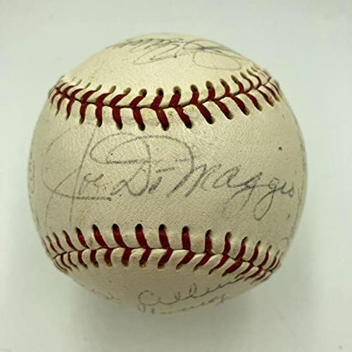Joe DiMaggio Mickey Mantle New York Yankees Hof Legends assinado Baseball JSA Coa - Bolalls autografados