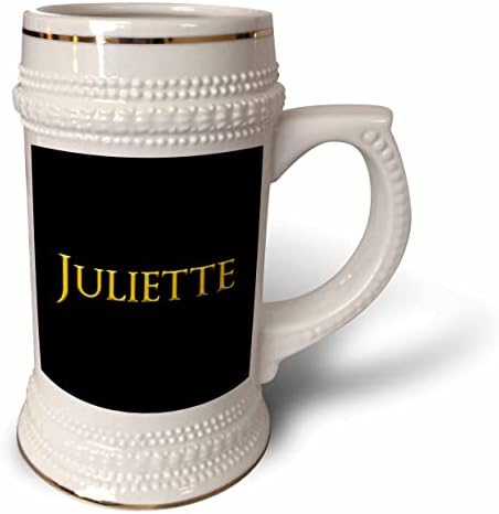 3drose Juliette Classy Girl Baby Nome nos EUA. Amarelo em preto. - 22 onças de caneca