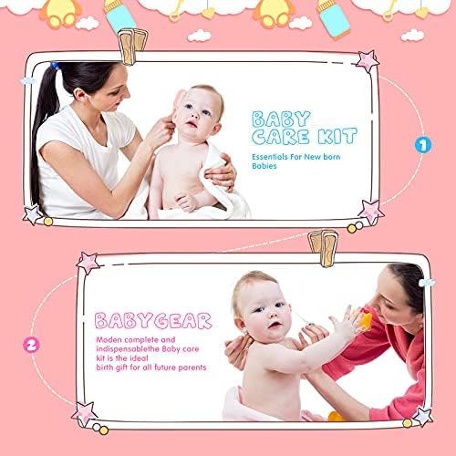 Kit de preparação para bebês 12 em 1 Conjunto de cuidados de segurança de saúde portáteis, escova de cabelo pente de bebê