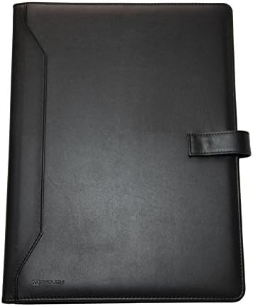 Monolith 2900 Leather Look PU Pasta de conferência com A4 Pad - Black
