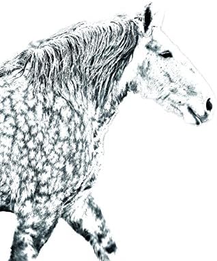 Art Dog Ltd. Percheron, lápide oval de azulejo de cerâmica com uma imagem de um cavalo