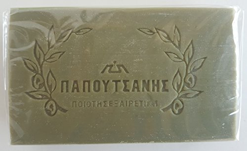 Papoutsanis Green Pure Pure Oil Soap grego Pacote tradicional de 4 sabonetes x 100g