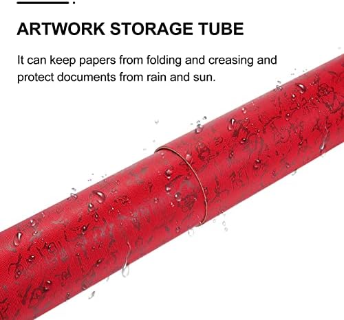 Sewacc extensível tubo de tubo de tubo de documento de armazenamento de arte de armazenamento redondo de tubo rígido para pintura de caligrafia artesanal