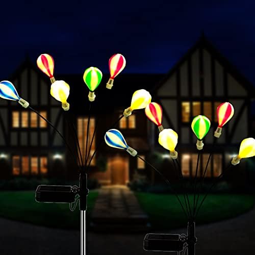 Morestar Solar Lantern Decorações de balão de ar quente para pátio de jardim ao ar livre Decoração da varanda, luzes